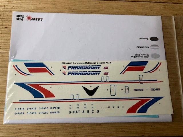 S & M Models SMK44-62 1:144 McDonnell-Douglas MD-83 Paramount Airways (MB)