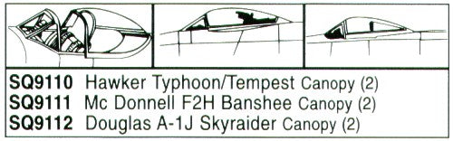 Squadron Canopies SQS9111 1:72 McDonnell F2H Banshee x 2