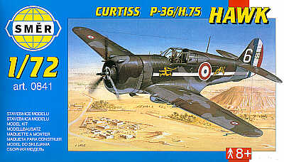Smer 841 1:72 Curtiss P-36 / H-75 Hawk (ex-Heller)