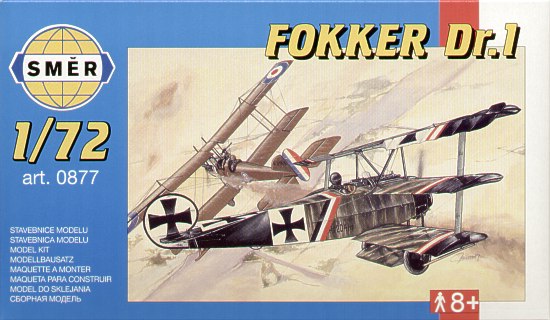 Smer 877 1:72 Fokker Dr.I Triplane with decals for Lt Baumer - Jasta 2 'Boelcke' February 1918 (ex Eduard)
