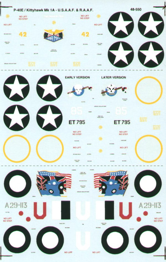 Superscale SS480550 1:48 Curtiss P-40E/Kittyhawk Mk.Ia