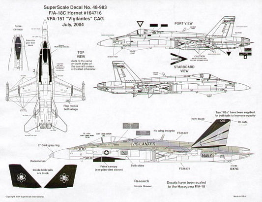 Superscale SS480983 1:48 McDonnell-Douglas F/A-18C