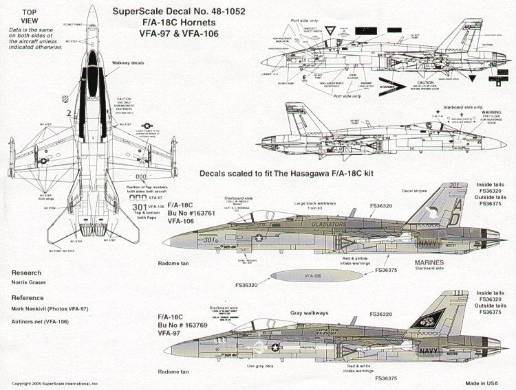 Superscale SS481052 1:48 McDonnell-Douglas F/A-18C Hornets