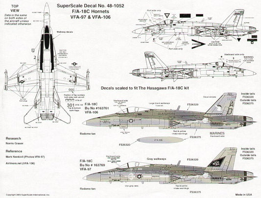 Superscale SS481052 1:48 McDonnell-Douglas F/A-18C Hornets