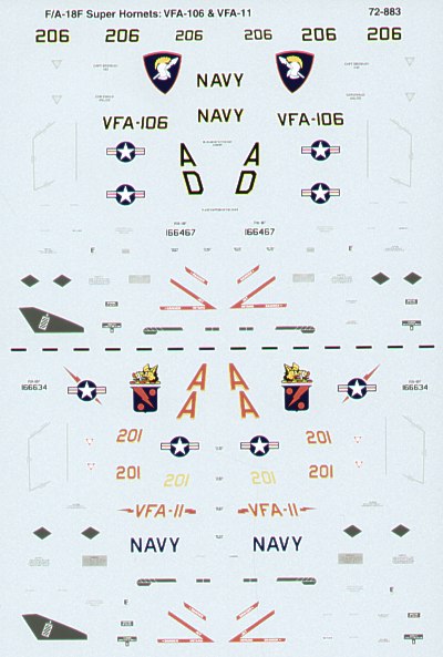 Microscale SS72883 1:72 Boeing F/A-18F Super Hornets