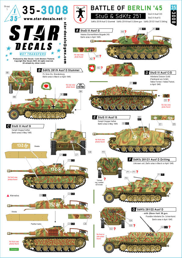 Star Decals 35-3008 1:35 Battle of Berlin '45 # 4.