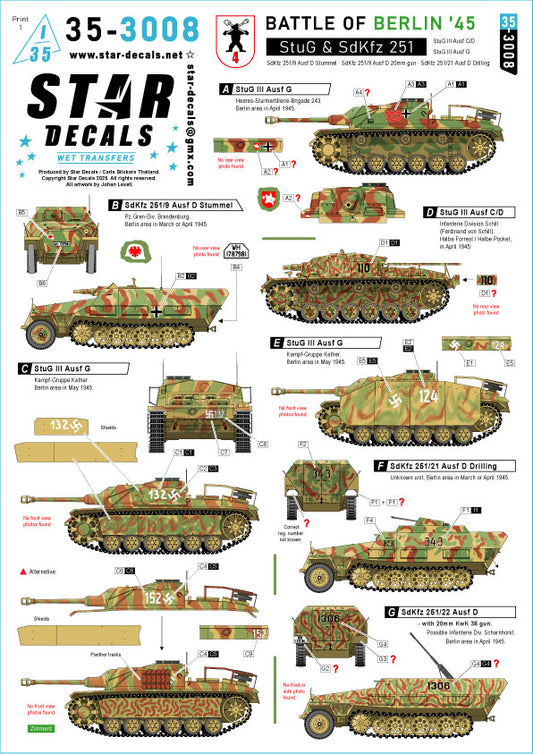 Star Decals 35-3008 1:35 Battle of Berlin '45 # 4.