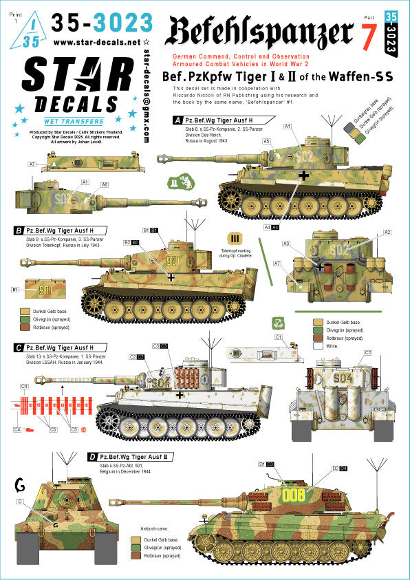 Star Decals 35-3023 1:35 Befehlspanzer # 7.