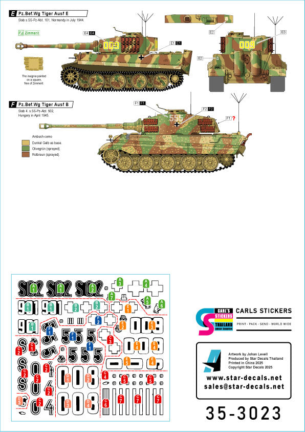 Star Decals 35-3023 1:35 Befehlspanzer # 7.