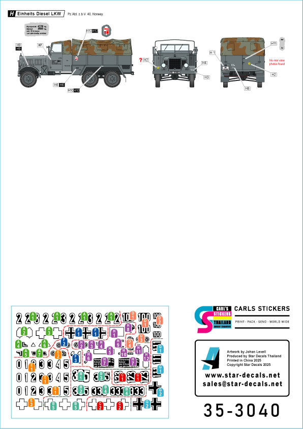 Star Decals 35-3040 1:35 Northern Front Tanks.German tanks in Finland & Norway # 1.