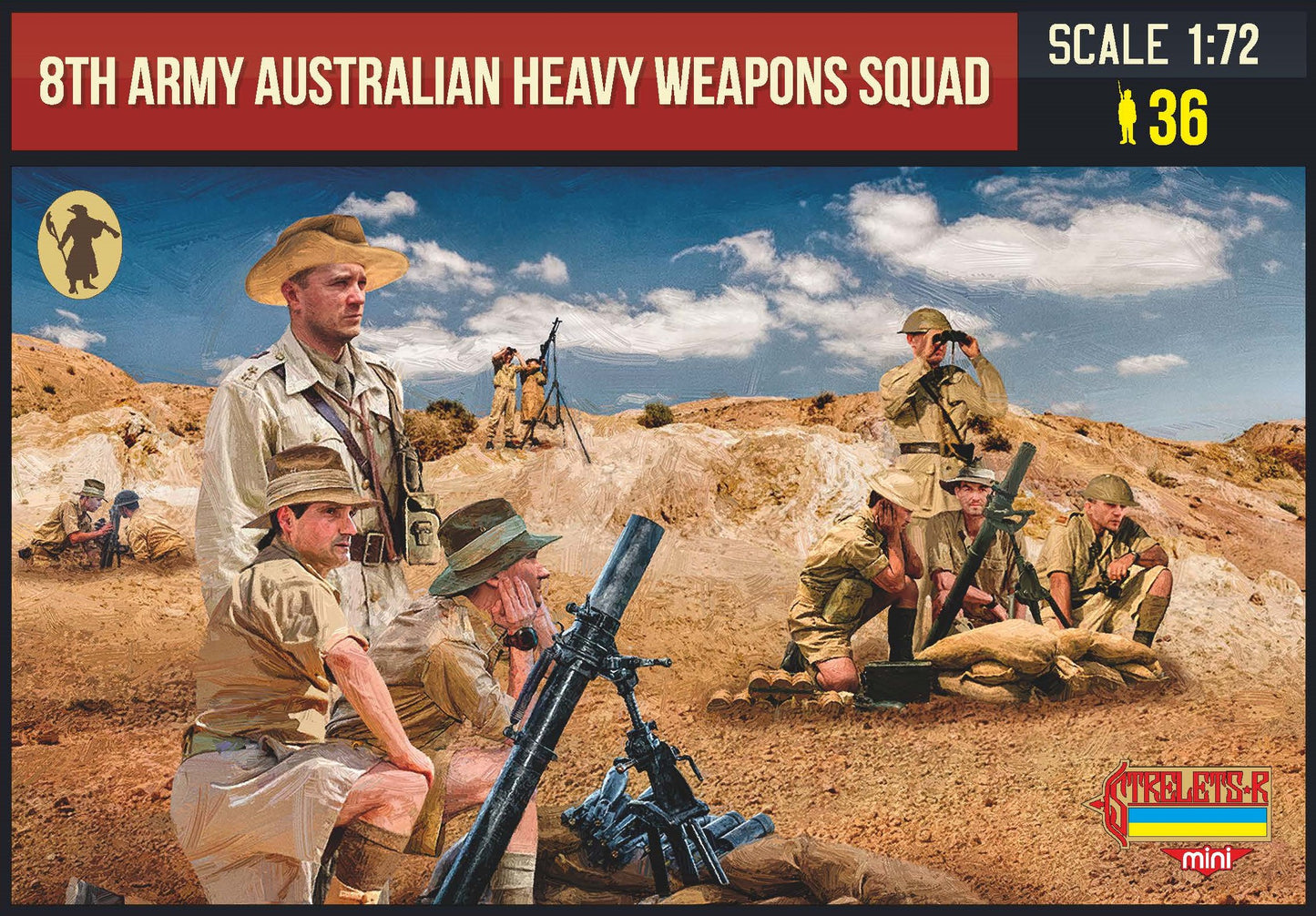 Strelets M156 1:72 8th Army Australian Heavy Weapons Squad (WWII)