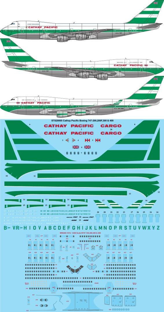 Twosix Silk STS20005 1:200 Cathay Pacific Delivery Boeing 747-200, 747-200F, 747-300 & 747-400