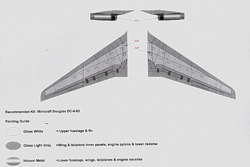 26 Decals STS44121 1:144 Douglas DC-8-63CF World Airways