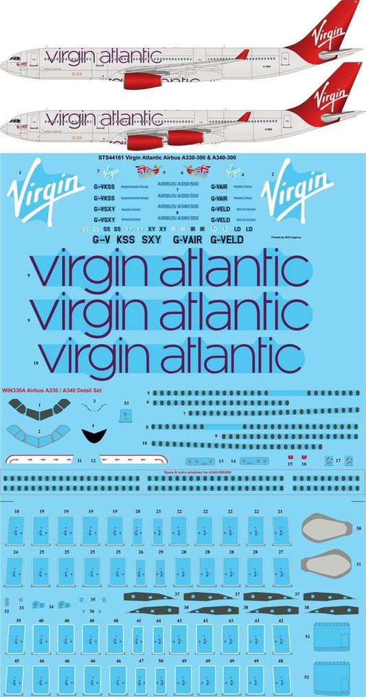 26 Decals STS44161 1:144 Airbus A330-300/A340-300 Virgin Atlantic '2010'