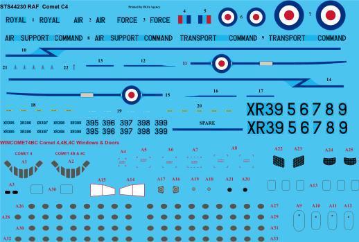 26 Decals STS44230 1:144 RAF de Havilland Comet C4