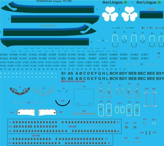 26 Decals STS44233 1:144 Aer Lingus 1970s Livery Boeing 737-200