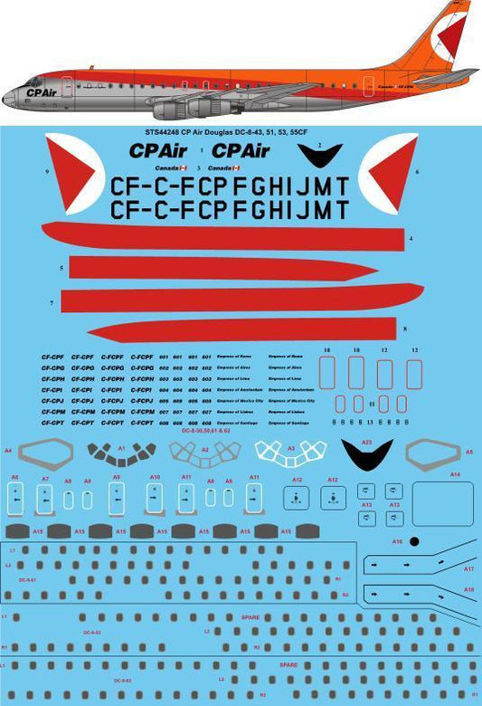 26 Decals STS44248 1:144 Douglas DC-8-43/DC-8-53 CP Air