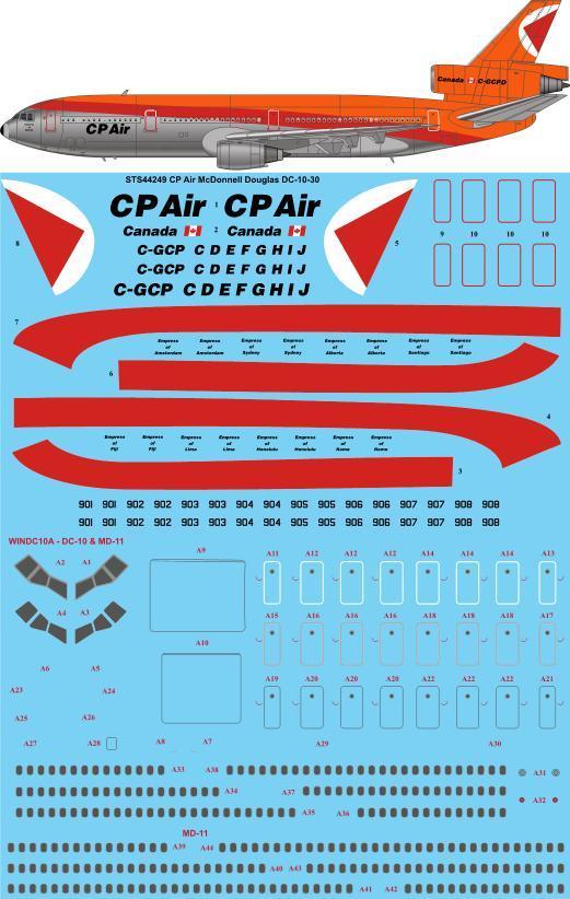 26 Decals STS44249 1:144 McDonnell-Douglas DC-10-30 CP Air