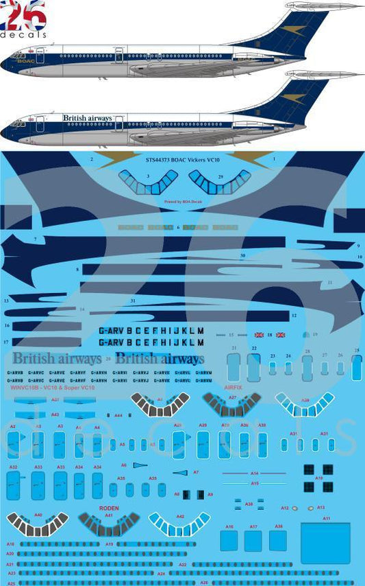 26 Decals STS44373 1:144 BOAC Vickers VC-10