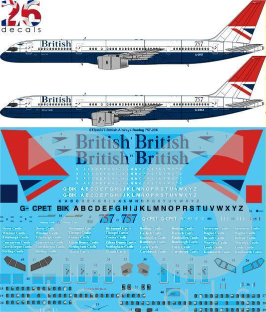 26 Decals STS44377 1:144 British Airways Negus & Negus Boeing 757-236