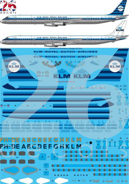 26 Decals STS44379 1:144 KLM Delivery Douglas DC-8-63