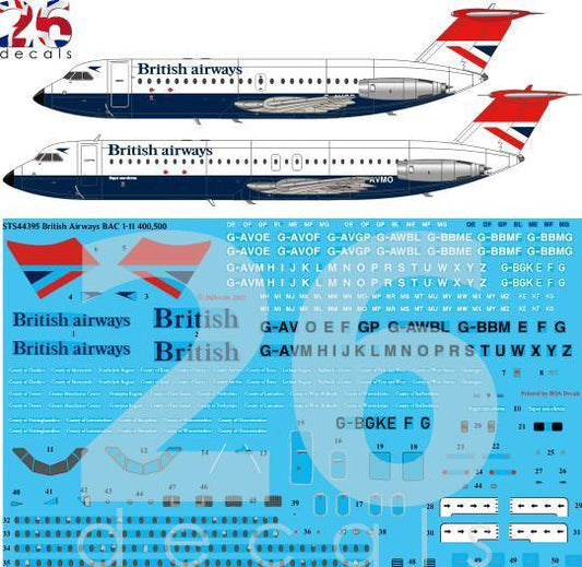 26 Decals STS44395 1:144 British Airways Negus & Negus BAC 1-11s