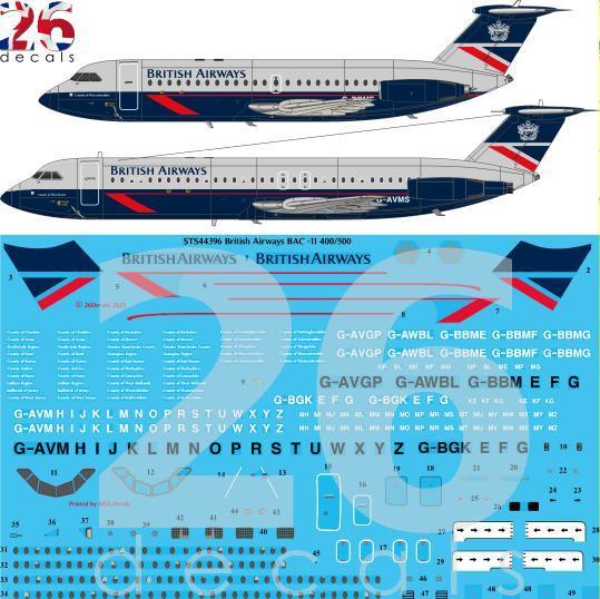 26 Decals STS44396 1:144 British Airways Landor BAC 1-11s