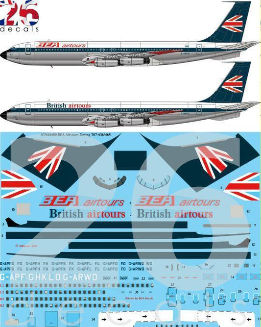 26 Decals STS44400 1:144 BEA Airtours Boeing 707-400