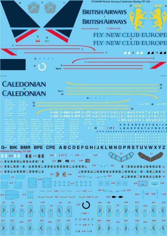 26 Decals STS44409 1:144 British Airways 'Landor' Boeing 757-236 for Zvezda