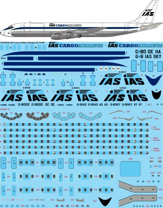 26 Decals STS44416 1:144 IAS Cargo Airlines Douglas DC-8-50F