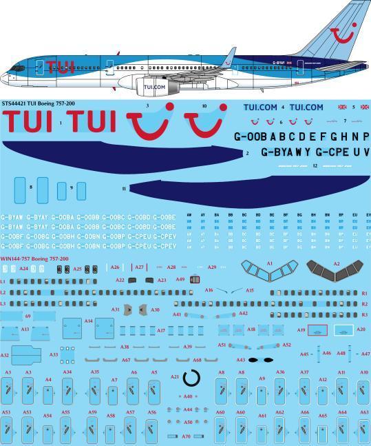 26 Decals STS44421 1:144 TUI Boeing 757-200 - for Zvezda kit