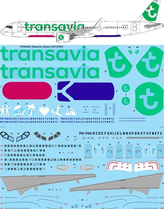 26 Decals STS44422 1:144 Transavia Airbus A321-251NX (Neo) Screen printed decal