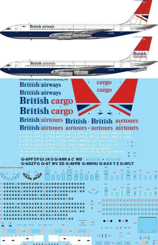 26 Decals STS44431 1:144 British Airways / British Airtours Boeing 707s -