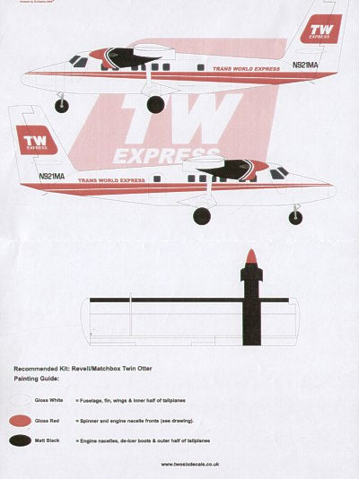 26 Decals STS7202 1:72 de-Havilland-Canada DHC-6 Twin Otter TW Express N921MA/N926MA/N915SA/N931MA