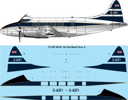 26 Decals TS72289 1:72 BOAC De Havilland Dove 6 Laser Decal - for A-Model kit