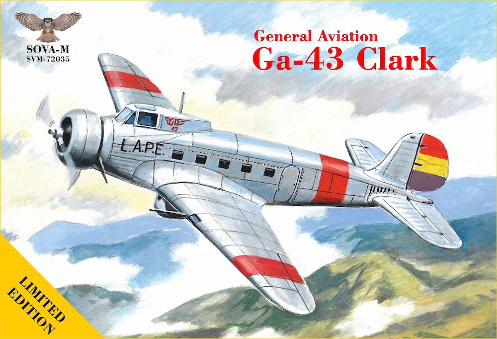 Sova-M 72035 1:72 General-Aviation GA-43 'Clark' Passenger Airliner