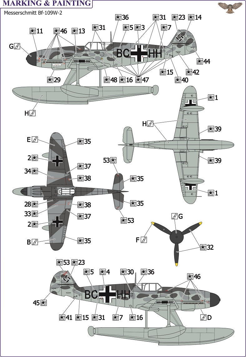 Sova-M 72039 1:72 Messerschmitt Bf-109W-2 Float Plane + Beaching Trolley