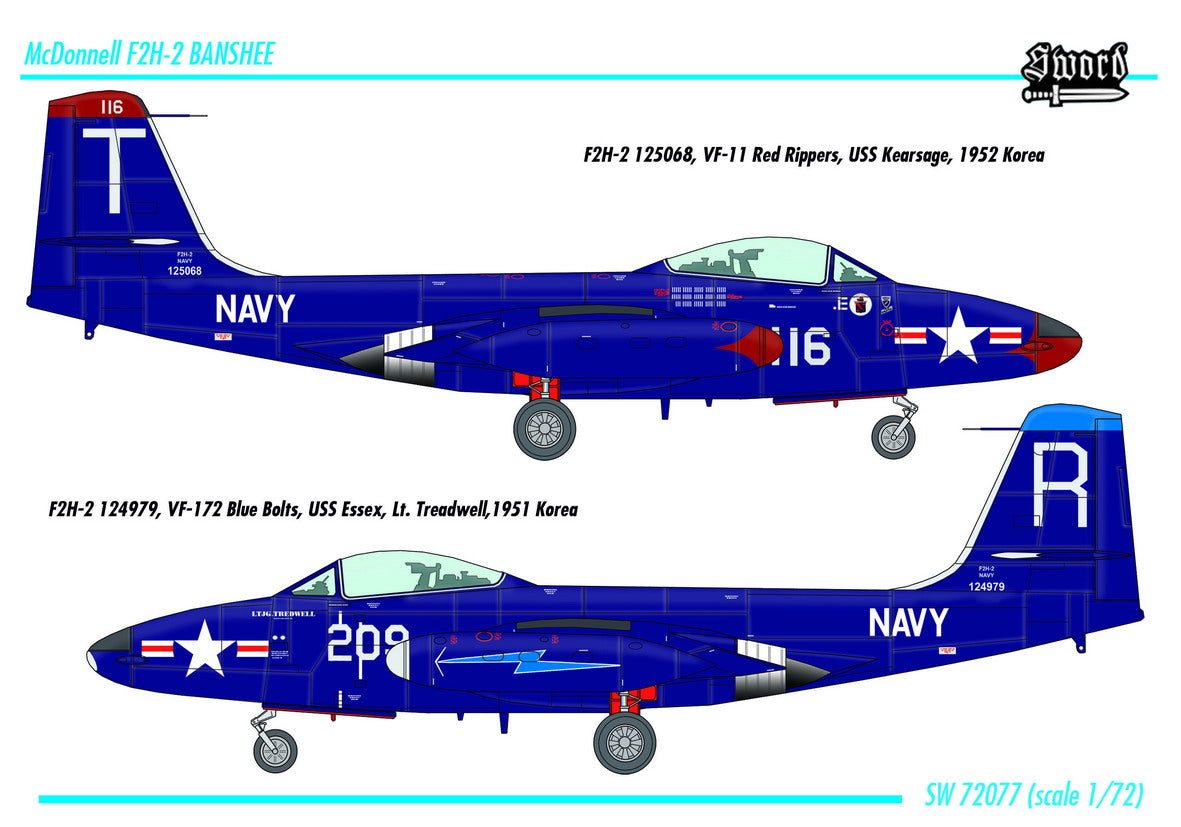 Sword 72077 1:72 McDonnell F2H-2 Banshee