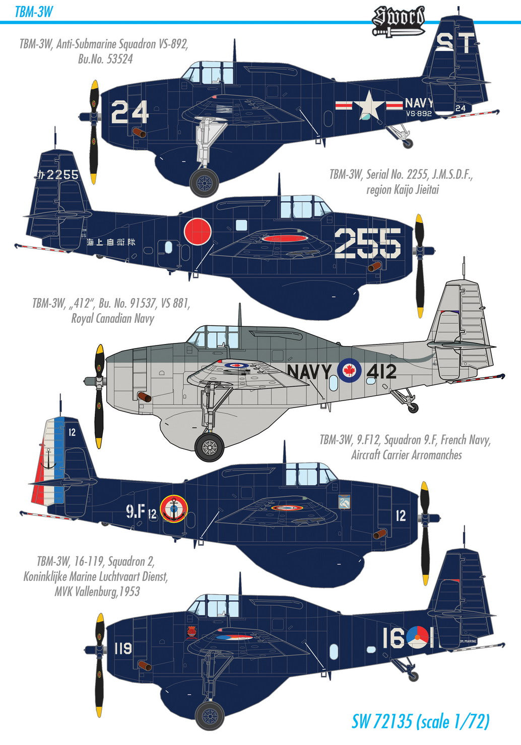 Sword 72135 1:72 Grumman TBM-3W Guppy