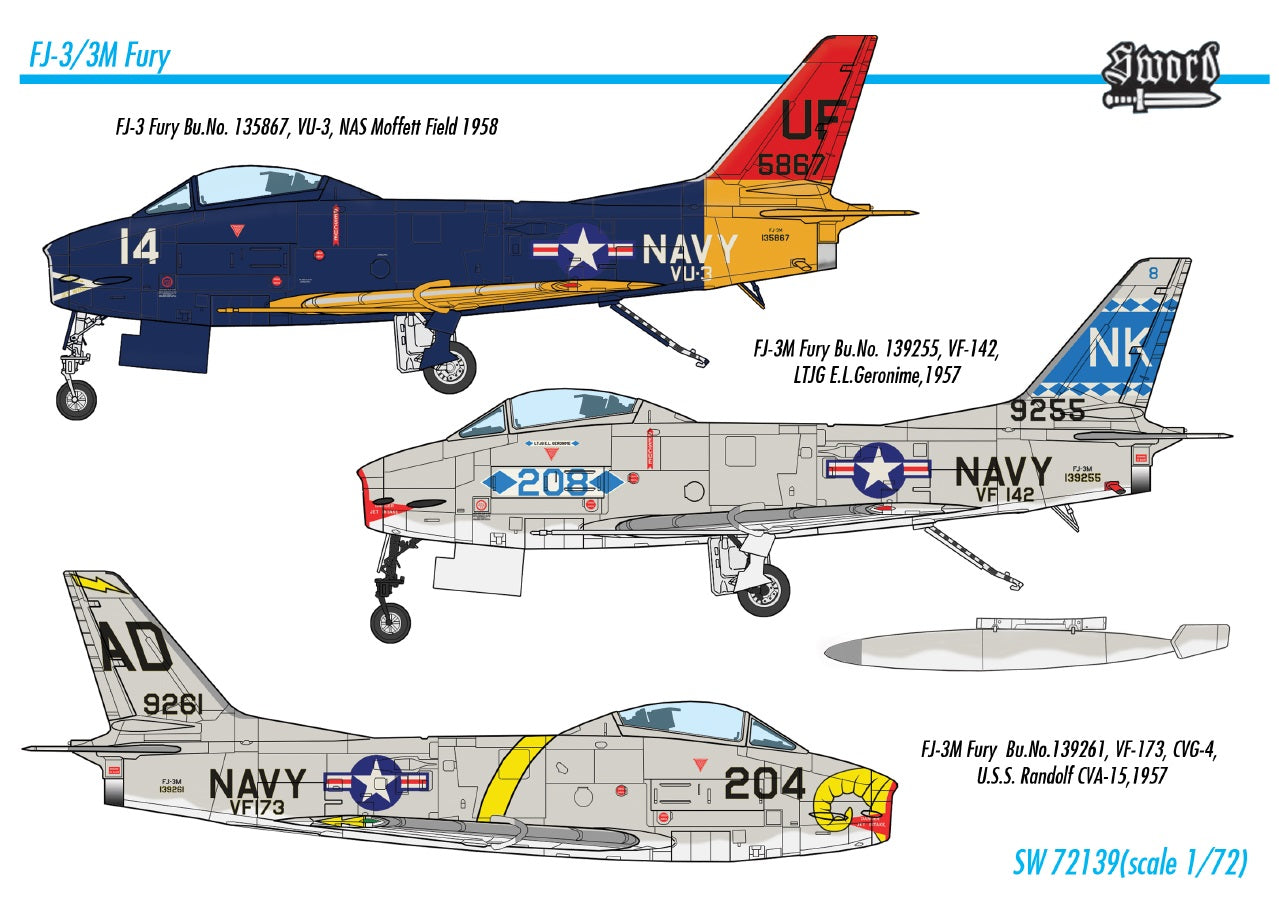 Sword 72139 1:72 North-American FJ-3/FJ-3M Fury