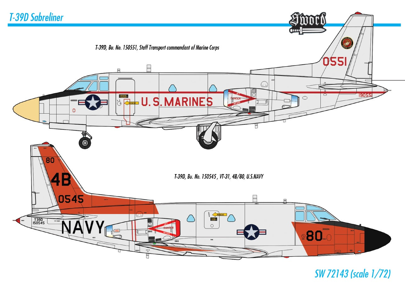 Sword 72143 1:72 North-American T-39D Saberliner