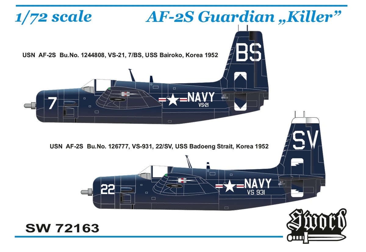 Sword 72163 1:72 Grumman AF-2S Guardian 'Killer'