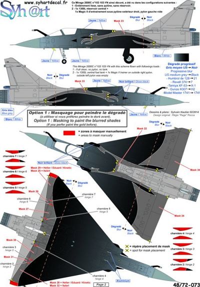 Syhart Decal 144073 1:144 Last Flight BA103 Cambrai-Epinoy (Part 2) Dassault-Mirage 2000C 103-YN