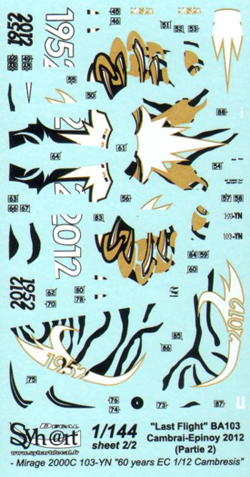 Syhart Decal 144073 1:144 Last Flight BA103 Cambrai-Epinoy (Part 2) Dassault-Mirage 2000C 103-YN
