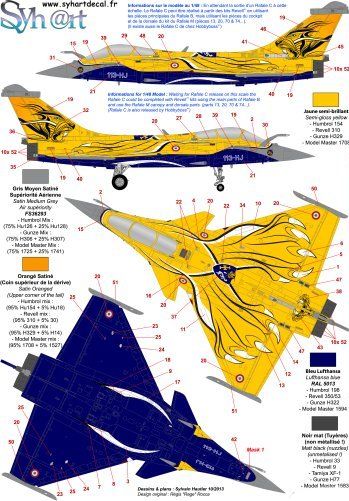 Syhart Decal 144075 1:144 Dassault Rafale C