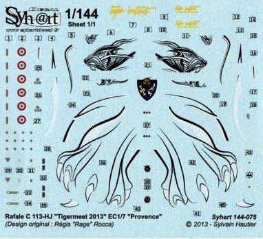 Syhart Decal 144075 1:144 Dassault Rafale C