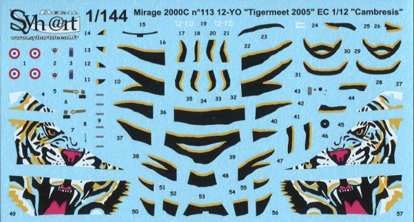 Syhart Decal 144087 1:144 Dassault-Mirage 2000C 12-YO Tigermeet 2005