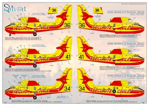 Syhart Decal 144912 1:144 Securite Civile Francaise (Part 1) CL-415 + Lockheed C-130A Hercules