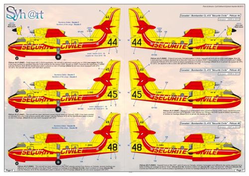 Syhart Decal 144912 1:144 Securite Civile Francaise (Part 1) CL-415 + Lockheed C-130A Hercules