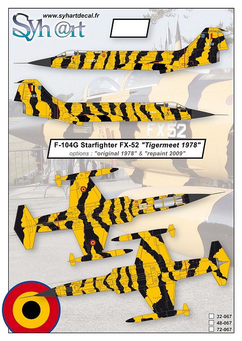 Syhart Decal 32-067 1:32 F-104G Starfighter FX-52 'Tigermeet 1978' 31Sqn.